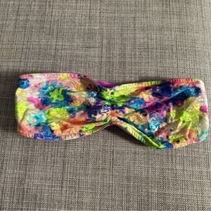 PINK by Victoria's Secret Pink Blue Green Purple Lace Bandeau Bra Top Size L